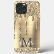 Purpurina de oro monogramado Dris Funda Metalizado