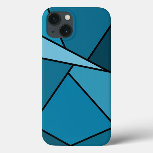 Case-Mate Para iPhone Resumen Funda de la batería de polígonos Verde azu (Reverso)