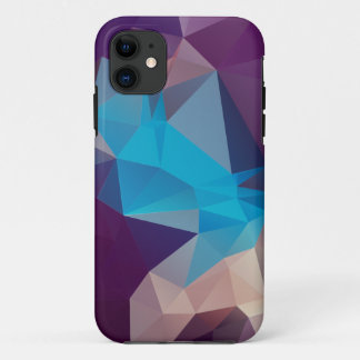 Para iPhone 11 Resumen púrpura y azul Pirámide Funda de arte Mate