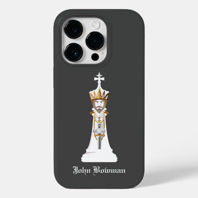 Case-Mate Para iPhone Rey de ajedrez blanco / Funda de nombre personaliz (Reverso )