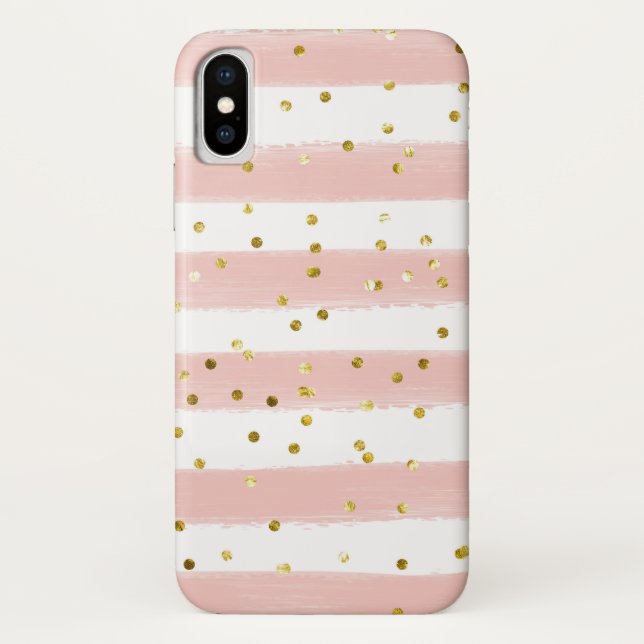 Case-Mate Para iPhone Rubor, franjas blancas, Funda de células de confet (Reverso)