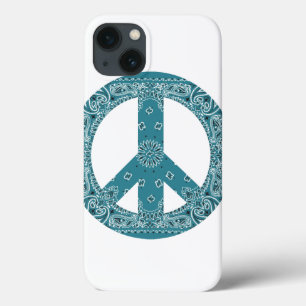 Para iPhone 13 Signo de paz de Hippy Bandanna Signo de Funda Verd