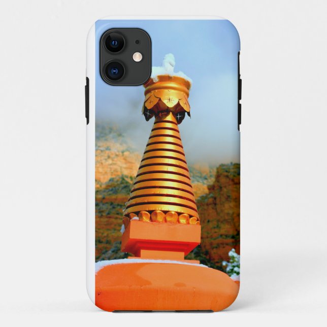 Case-Mate Para iPhone stupa budista con funda de nieve (Reverso)