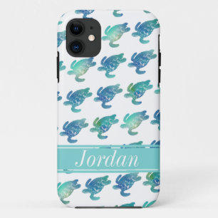 Para iPhone 11 Tortugas de mar azul verde Funda iPhine personaliz