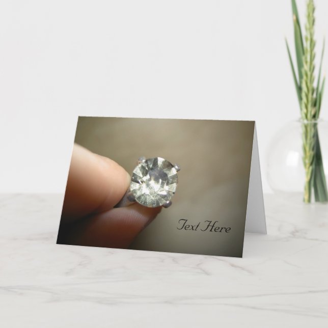 Cáseme tarjeta del anillo de diamante (Anverso)