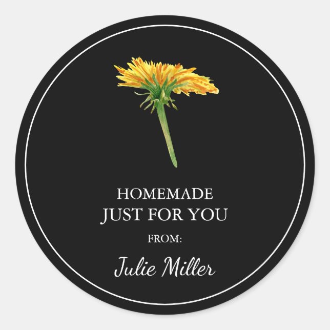 Casero sólo para usted etiqueta de diente de león (Anverso)