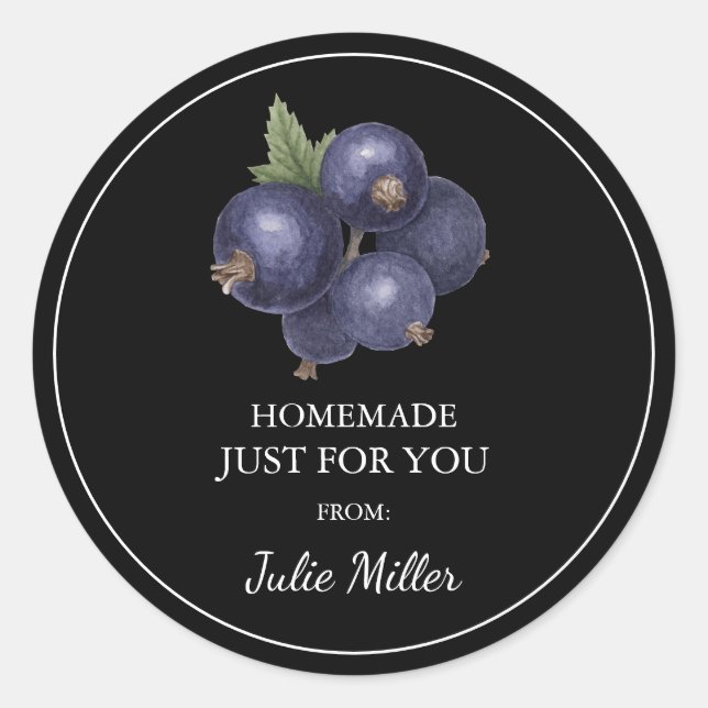 Casero sólo para usted etiqueta de grosella negra (Anverso)