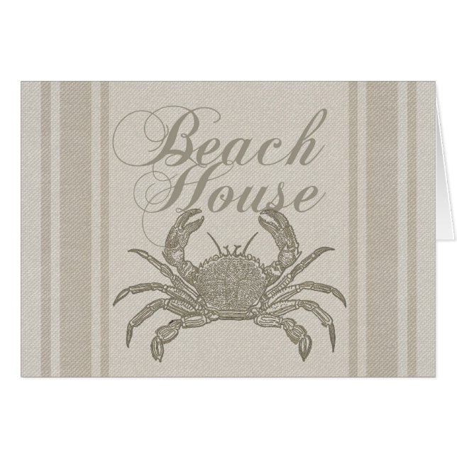 Caseta de playa Crab Vintage costero (Anverso (Horizontal))