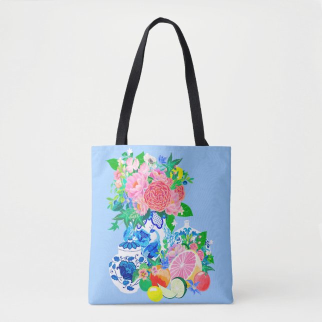 Caseta Peacock Chinoiserie con bolsa de compras de (Anverso)
