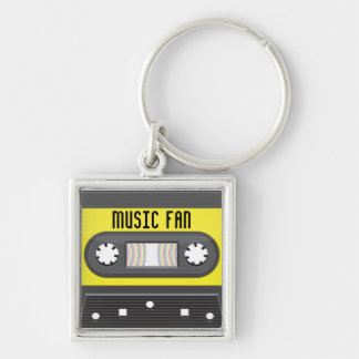 Casete del fan de música con llavero de la cinta