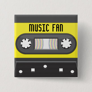 Casete fabuloso de la música con el botón de la