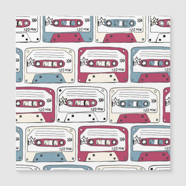 Casetes de música retro: Patrón de fondo de rock (Anverso)