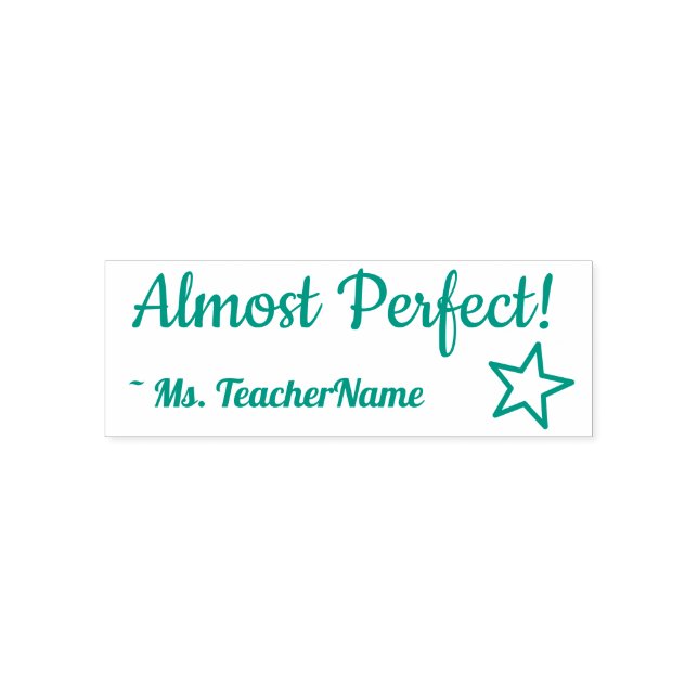 "¡Casi perfecto!" + Sello de goma de nombre de pro (Diseño)