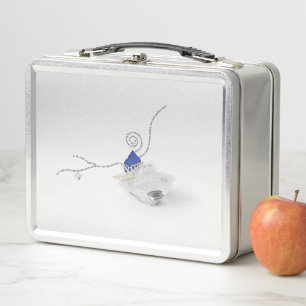 Casilla de arte costero con poema de concha azul d