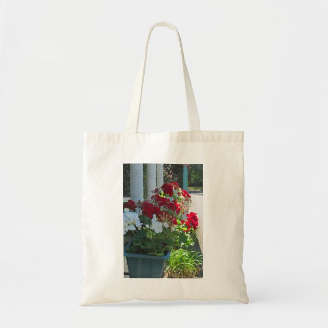 Casilla de flores Geraniums - Bolsa de tela de viñ (Frente)