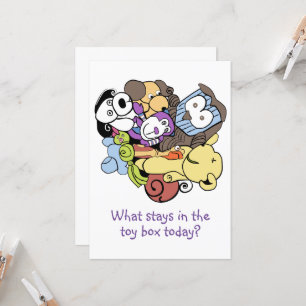 Casilla de juguetes de la invitación de los golosi