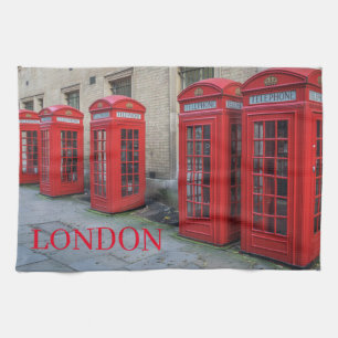 Casillas telefónicas de Londres toalla de té