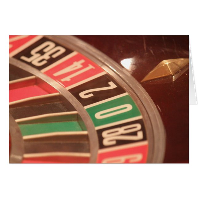 Casino Gambling Roulette Wheel Vintage Retro Style (Anverso (Horizontal))