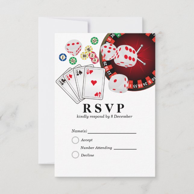 Casino las vegas 3.5" x 5" Tarjeta de respuesta (Anverso)