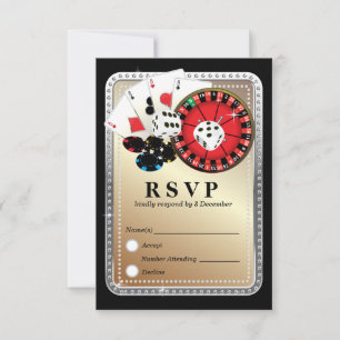 Casino las vegas 3.5" x 5" Tarjeta de respuesta