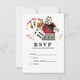 Casino las vegas 3.5" x 5" Tarjeta de respuesta