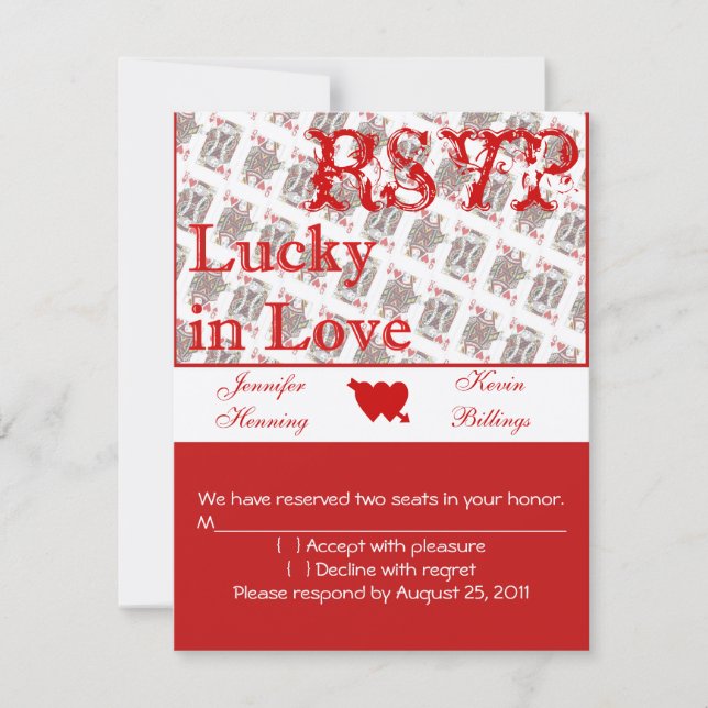 Casino Las Vegas Wedding RSVP (Anverso)