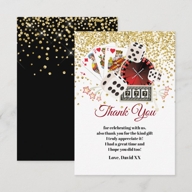 casino, póker, adulto, tarjeta de agradecimiento (Anverso / Reverso)