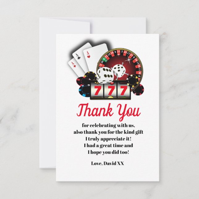 casino, póker, adulto, tarjeta de agradecimiento (Anverso)