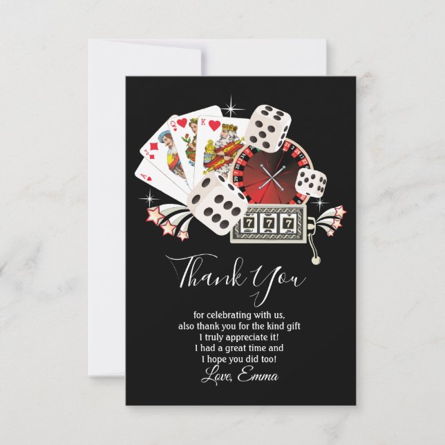 casino, tarjeta de agradecimiento de póquer (Anverso)