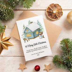 Casita Acogedora Muñeco de Nieve Feliz Navidad Pla