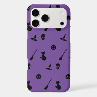 Caso iPhone Patrón Halloween Color negro sobre mor
