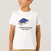 Casquillo de la graduación y camiseta del diploma