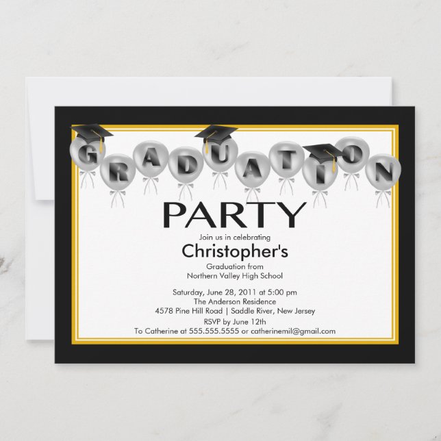 Casquillo del negro de la invitación de la fiesta (Anverso)