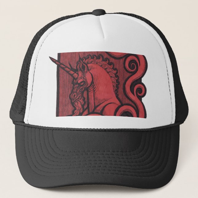 Casquillo rojo del gorra del camionero del negro (Anverso)