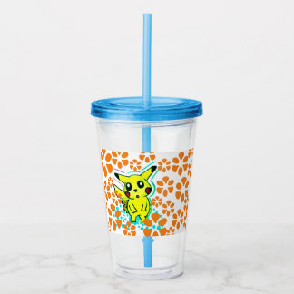 Casquillo y paja de la taza del agua de Pikachu