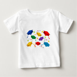 Casquillos de la graduación - camiseta del bebé