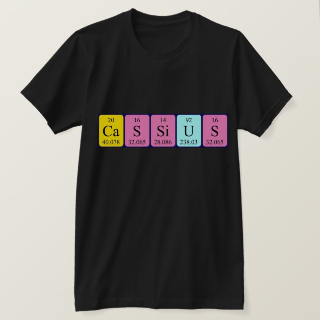 Cassius camisa de nombre de tabla periódica (Anverso del diseño)