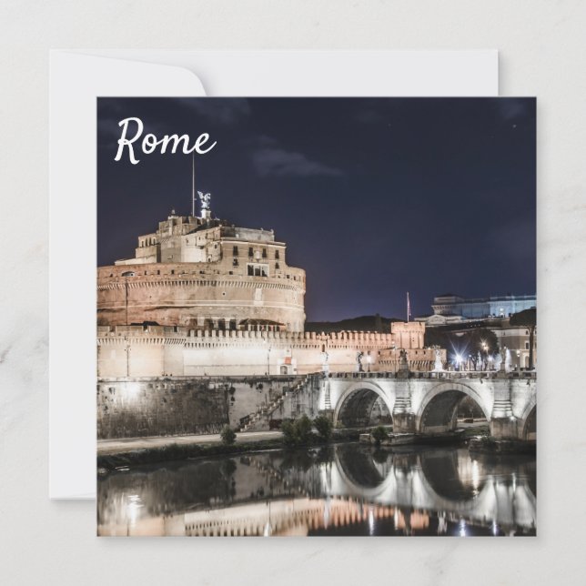 Castel Sant Angelo de noche en Roma (Anverso)