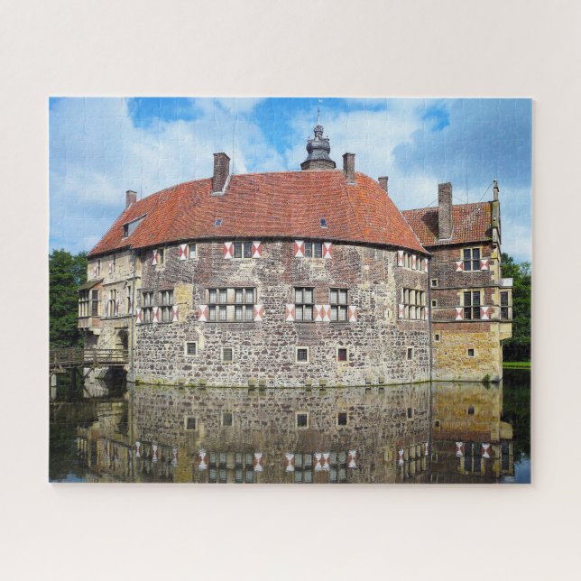 Castillo Burg Vischering Alemania. Rompecabezas (Horizontal)