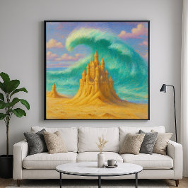 Castillo de arena flotante - Arte estilo pintura P