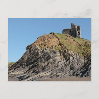 castillo de ballybunion en la postal del acantilad