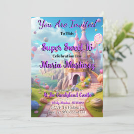 Castillo de Candyland Dulce 16 Invitaciones