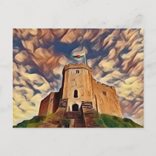 Castillo de Cardiff, Cardiff, postal de Gales (Anverso)