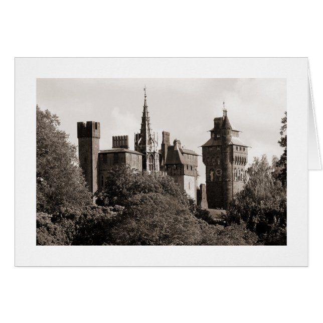 Castillo de Cardiff II - Sepia (borde ancho) (Anverso (Horizontal))