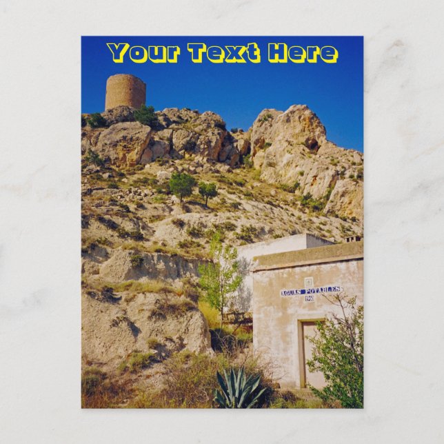 Castillo de Castalla personalizable, postal de Esp