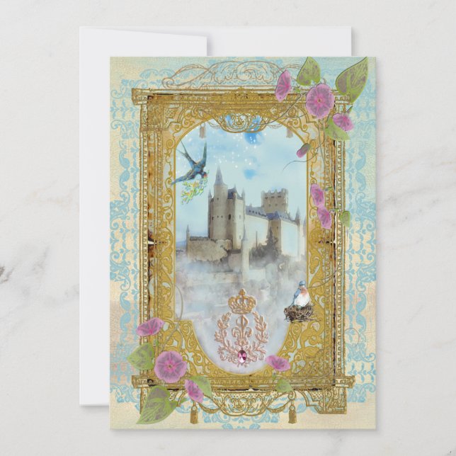 Castillo De Fairytale En Las Mientes Invitaciones (Anverso)