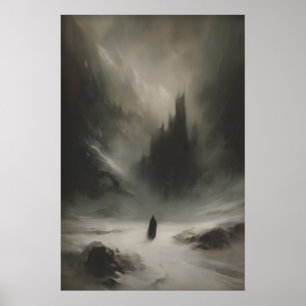 Castillo de fantasía nevado de invierno Arte impre