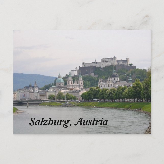 Castillo de Hohensalzburg, postal de Salzburg, (Anverso)