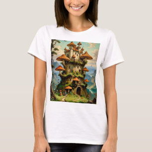 Castillo de hongos Fantasía Arte Camiseta capricho