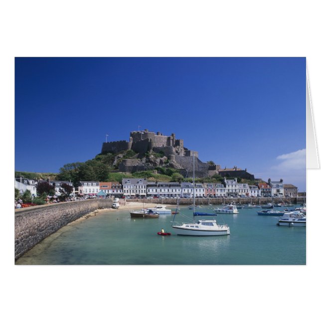 Castillo de Mount Orgueil y puerto, Gorey, Jersey (Anverso (Horizontal))